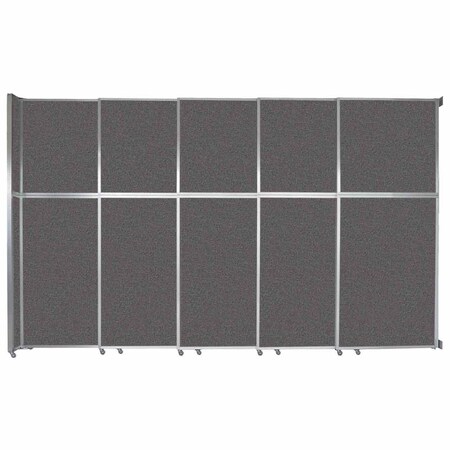 Versare Operable Wall Sliding Room Divider 15'7" x 10'3/4" Charcoal Gray Fabric 1072507-1